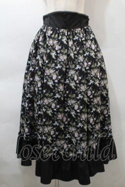 画像1: Kurumi Collaboration / グレイスフルコルセット風ロングスカート  黒 S-25-10-29-053-LO-SK-AS-ZS