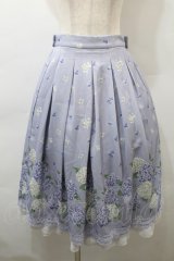 axes femme / 紫陽花パネル柄スカート  ラベンダー S-25-10-29-056-AX-SK-AS-ZS