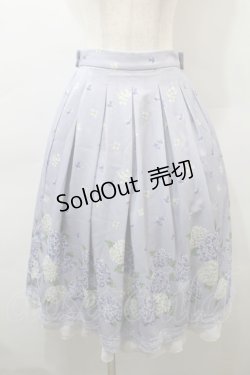 画像1: axes femme / 紫陽花パネル柄スカート  ラベンダー S-25-10-29-056-AX-SK-AS-ZS