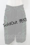PUNK / ハーフパンツ  黒ｘグリーン S-25-10-29-058-PU-PA-HR-ZS