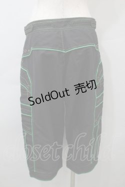 画像2: PUNK / ハーフパンツ  黒ｘグリーン S-25-10-29-058-PU-PA-HR-ZS