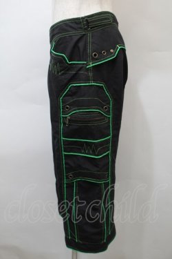 画像3: PUNK / ハーフパンツ  黒xグリーン S-25-10-29-058-PU-PA-HR-ZS