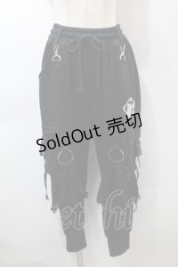 KRY CLOTHING / サス付きスウェットパンツ  黒 S-25-10-29-061-EL-PA-HR-ZS