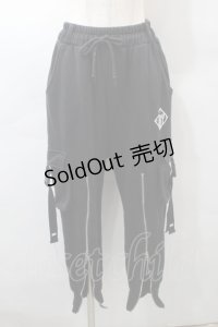 KRY CLOTHING / ZIPデザインスウェットパンツ  黒 S-25-10-29-063-EL-PA-HR-ZS