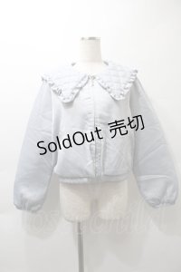 axes femme POETIQUE / キルティングビッグ襟ブルゾン M サックス S-25-10-29-064-AX-JA-AS-ZS