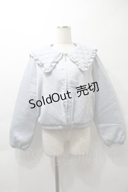 画像1: axes femme POETIQUE / キルティングビッグ襟ブルゾン M サックス S-25-10-29-064-AX-JA-AS-ZS