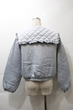 画像2: axes femme POETIQUE / キルティングビッグ襟ブルゾン M サックス S-25-10-29-064-AX-JA-AS-ZS