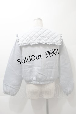 画像2: axes femme POETIQUE / キルティングビッグ襟ブルゾン M サックス S-25-10-29-064-AX-JA-AS-ZS