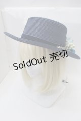 axes femme / アソートフラワーカンカン帽  紺 S-25-10-29-008-AX-AC-HR-ZS