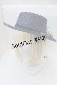 axes femme / アソートフラワーカンカン帽  紺 S-25-10-29-008-AX-AC-HR-ZS