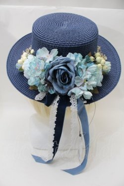 画像2: axes femme / アソートフラワーカンカン帽  紺 S-25-10-29-008-AX-AC-HR-ZS