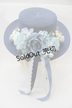 画像2: axes femme / アソートフラワーカンカン帽  紺 S-25-10-29-008-AX-AC-HR-ZS