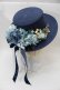 画像3: axes femme / アソートフラワーカンカン帽  紺 S-25-10-29-008-AX-AC-HR-ZS (3)
