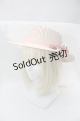 axes femme / アソートフラワーカンカン帽  ピンク S-25-10-29-009-AX-AC-HR-ZS