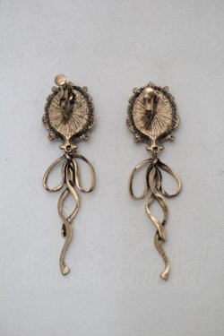 画像2: axes femme / 額縁リボンイヤリング  アンティークゴールド S-25-10-29-001-AX-AC-AS-ZS