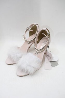 画像1: Ank Rouge / きらきらフェザー ミュール  ピンク S-25-10-29-011-CA-SH-HR-ZS