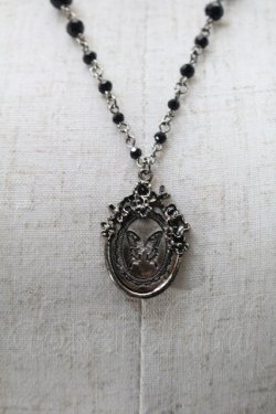 画像1: Sheglit / "Ulysses"オーバルメダルネックレス  黒 S-25-10-29-014-EL-AC-HR-ZS