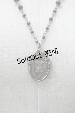 画像1: Sheglit / "Ulysses"オーバルメダルネックレス  黒 S-25-10-29-014-EL-AC-HR-ZS