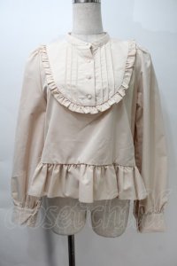 FLC / 皆方由衣コラボペプラムブラウス  ベージュ S-25-10-29-020-LO-BL-AS-ZS