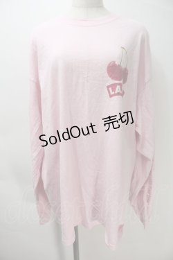 画像1: LAND by MILKBOY / CHERRY L.S. TEE  ライトピンク S-25-10-29-021-MB-TO-HR-ZS