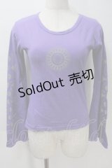 GOTH / プリント長袖カットソー  パープル S-25-10-29-023-GO-TS-HR-ZS