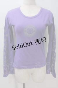 GOTH / プリント長袖カットソー  パープル S-25-10-29-023-GO-TS-HR-ZS