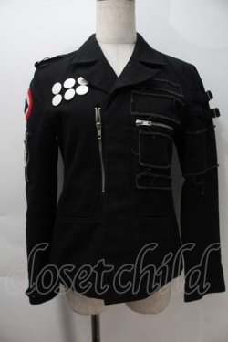 画像1: STIGMATA / パンクミリタリージャケット  黒 S-25-10-29-024-GO-JA-HR-ZS