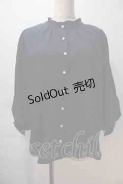 画像1: axes femme / ボリュームスリーブブラウス  紺 S-25-10-29-025-AX-BL-AS-ZS