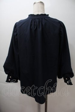 画像2: axes femme / ボリュームスリーブブラウス  紺 S-25-10-29-025-AX-BL-AS-ZS