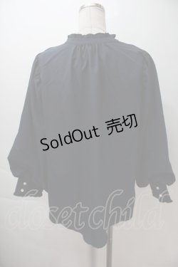 画像2: axes femme / ボリュームスリーブブラウス  紺 S-25-10-29-025-AX-BL-AS-ZS