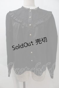 axes femme kawaii / 3wayジャボ付きブラウス  黒 S-25-10-29-026-AX-BL-AS-ZS