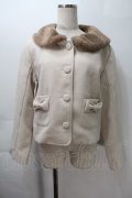 m petit by misako / ファー襟ショートコート M ベージュ S-25-10-29-030-LO-CO-AS-ZS