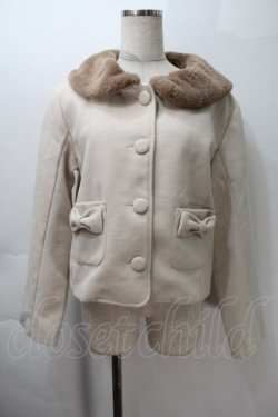 画像1: m petit by misako / ファー襟ショートコート M ベージュ S-25-10-29-030-LO-CO-AS-ZS