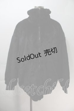 画像1: NieR Clothing / ロゴファーブルゾン  黒ｘ白 S-25-10-29-034-PU-CO-HR-ZS