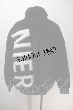 画像2: NieR Clothing / ロゴファーブルゾン  黒ｘ白 S-25-10-29-034-PU-CO-HR-ZS
