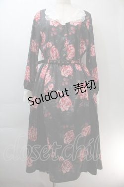 画像2: axes femme NOSTALGIE / 刺繍襟花柄ワンピース  黒 S-25-10-29-043-AX-OP-AS-ZS