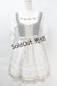 Beaver Duke / Alpine Maiden Vintageワンピース  オフｘグリーン S-25-10-30-038-LO-OP-HR-ZS