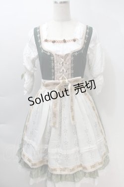 画像1: Beaver Duke / Alpine Maiden Vintageワンピース  オフxグリーン S-25-10-30-038-LO-OP-HR-ZS