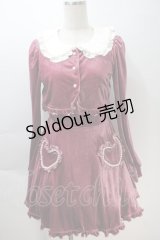 Jamie エーエヌケー / Re Twinkle ハートポケットワンピース  ピンク S-25-10-30-041-LO-OP-HR-ZS