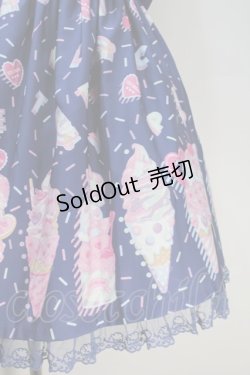 画像4: Angelic Pretty / Decoration Ice Creamジャンパースカート  紺 S-25-10-30-043-AP-OP-AS-ZS