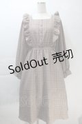 m petit by misako / CHKフリルOPナガ ワンピース M ブラウン S-25-10-30-047-LO-OP-AS-ZS