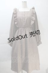 m petit by misako / CHKフリルOPナガ ワンピース M ブラウン S-25-10-30-047-LO-OP-AS-ZS