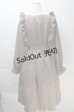 画像2: m petit by misako / CHKフリルOPナガ ワンピース M ブラウン S-25-10-30-047-LO-OP-AS-ZS