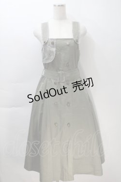 画像1: axes femme / ベルト付きミリタリージャンパースカート  カーキ S-25-10-30-048-AX-OP-HR-ZS