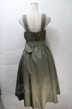 画像2: axes femme / ベルト付きミリタリージャンパースカート  カーキ S-25-10-30-048-AX-OP-HR-ZS