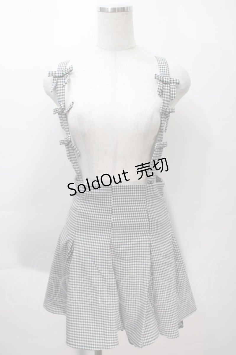 画像1: 【SALE】pium / ショルダーリボンサス付きフレアスカート  黒ｘ白 S-25-10-30-050-LO-TO-HR-ZT517 (1)