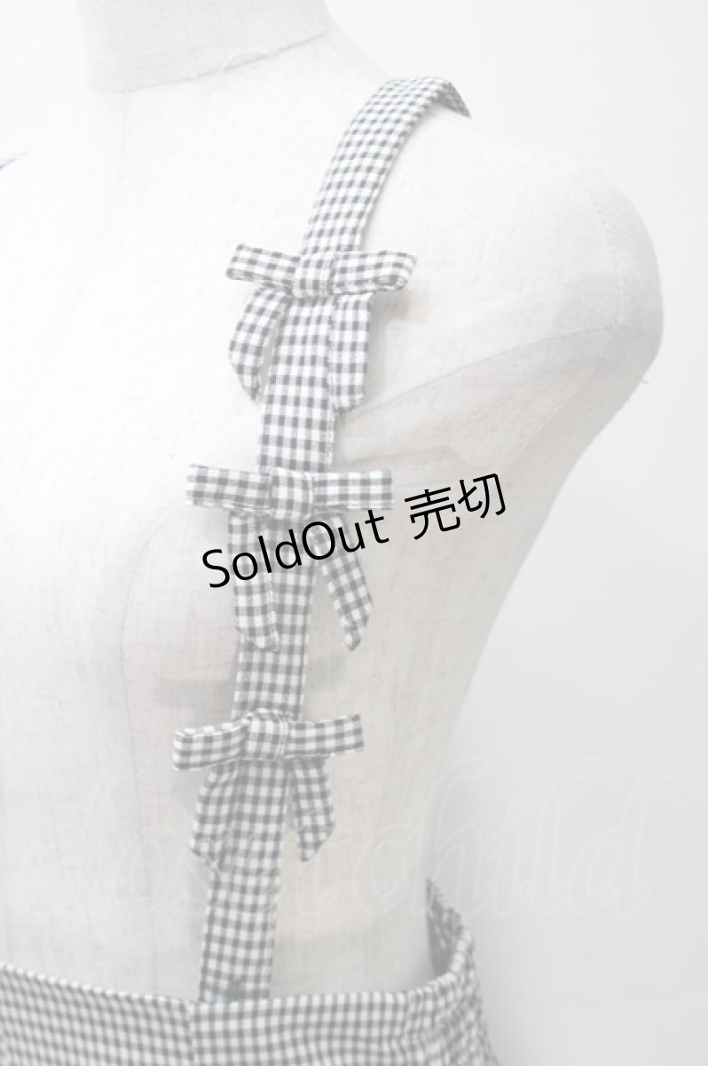 画像3: 【SALE】pium / ショルダーリボンサス付きフレアスカート  黒ｘ白 S-25-10-30-050-LO-TO-HR-ZT517 (3)