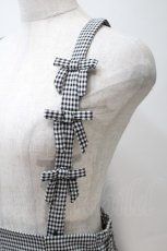画像3: 【SALE】pium / ショルダーリボンサス付きフレアスカート  黒ｘ白 S-25-10-30-050-LO-TO-HR-ZT517 (3)