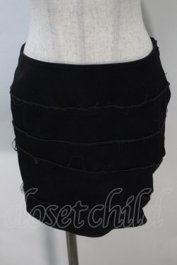 画像1: alice auaa / カットデニムミニスカート 1 黒 S-25-10-30-052-AA-SK-HR-ZS