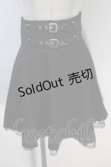 Ank Rouge / ベルトデザインスカート  黒 S-25-10-30-054-CA-SK-AS-ZS